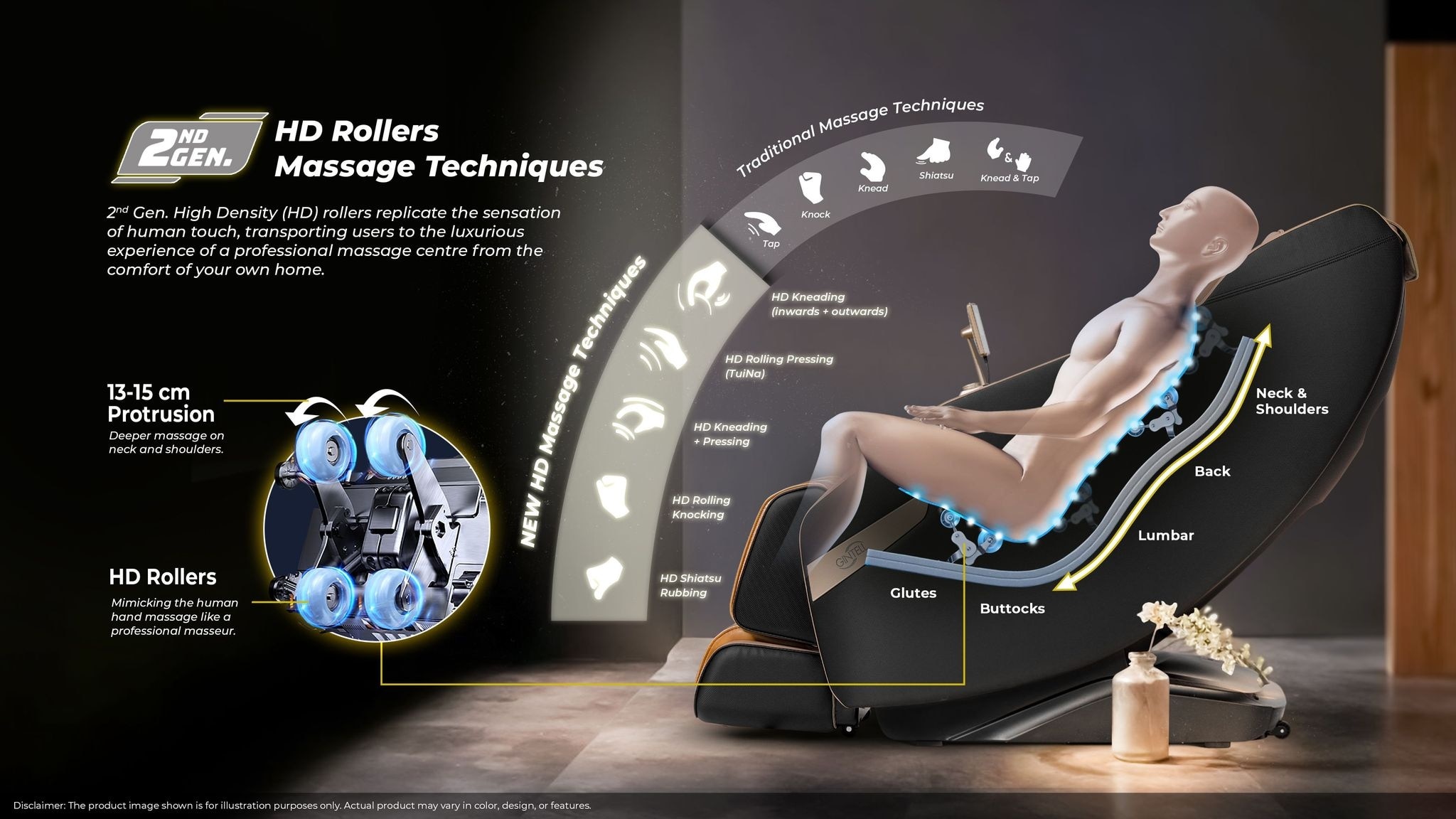 GINTELL S5 Pro Massage Chair (Black Brown) GT9885BB