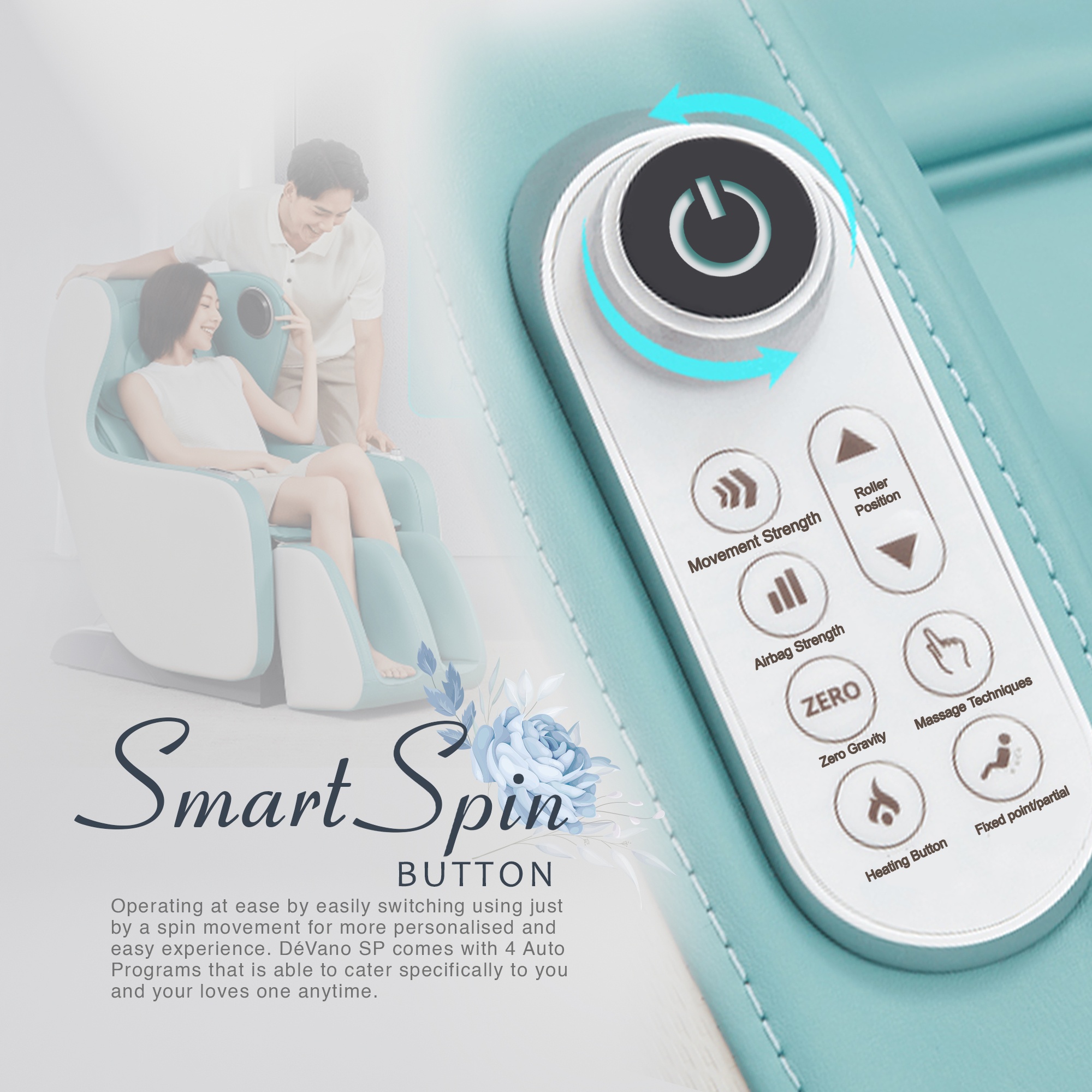 DeVano SP Massage Sofa Royale Blue GT9902RB