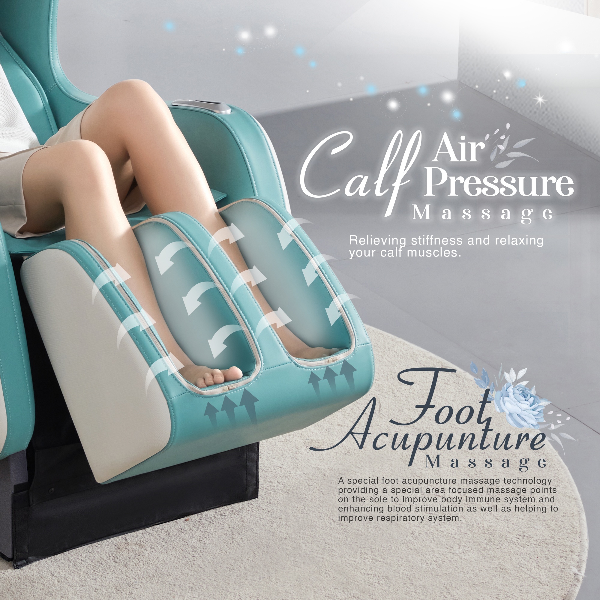 DeVano SP Massage Sofa Royale Blue GT9902RB