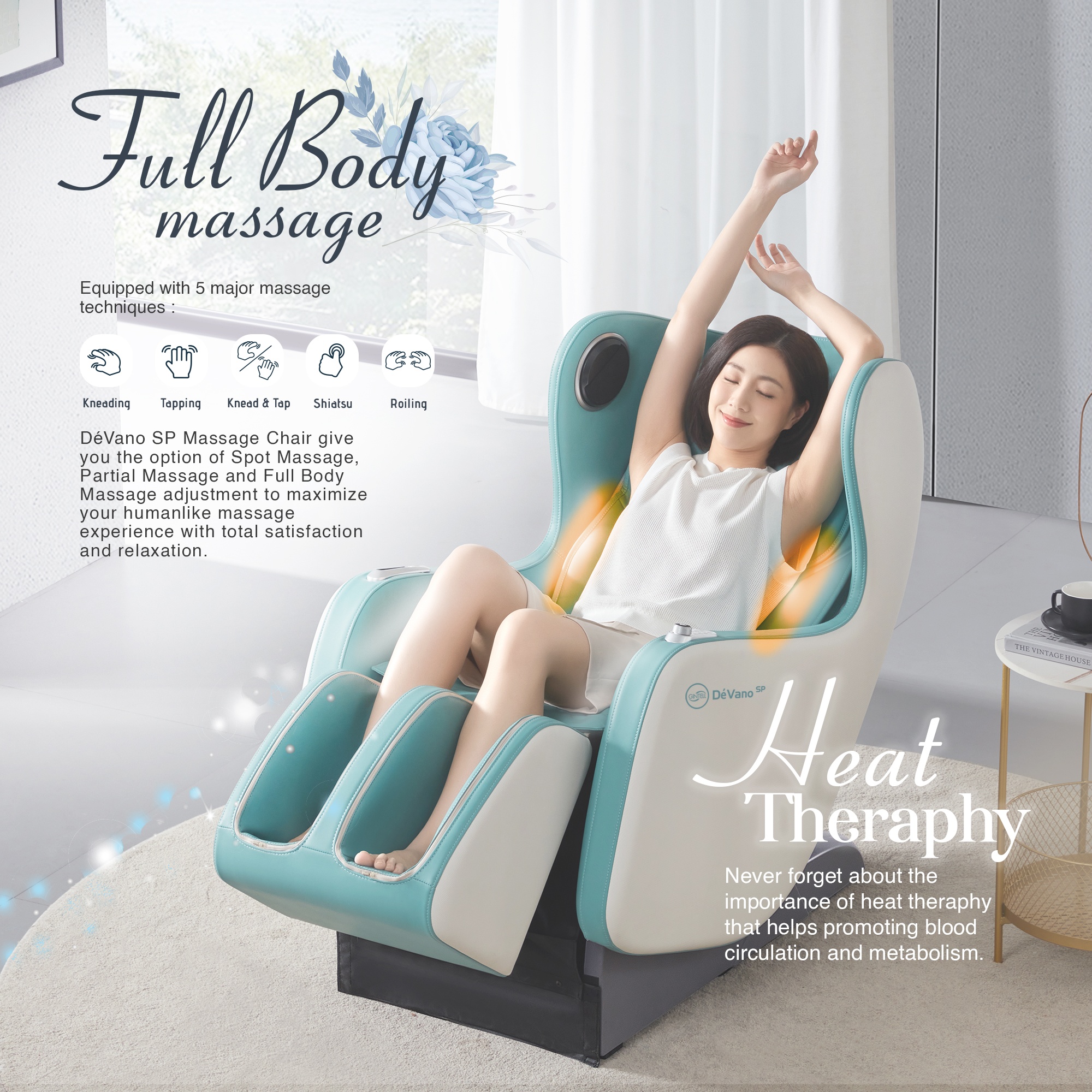 DeVano SP Massage Sofa Royale Blue GT9902RB