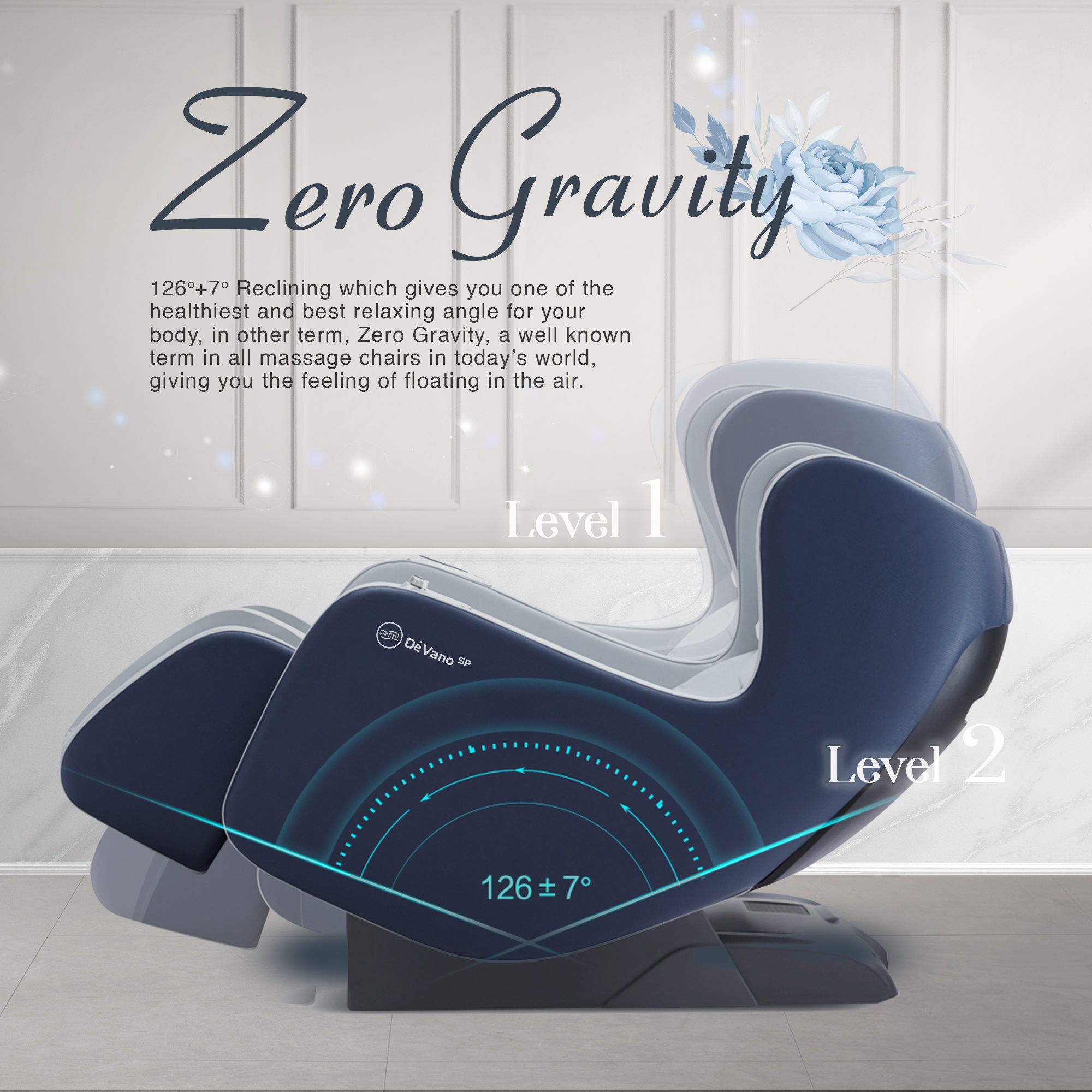 DeVano SP Massage Sofa Royale Blue GT9902RB