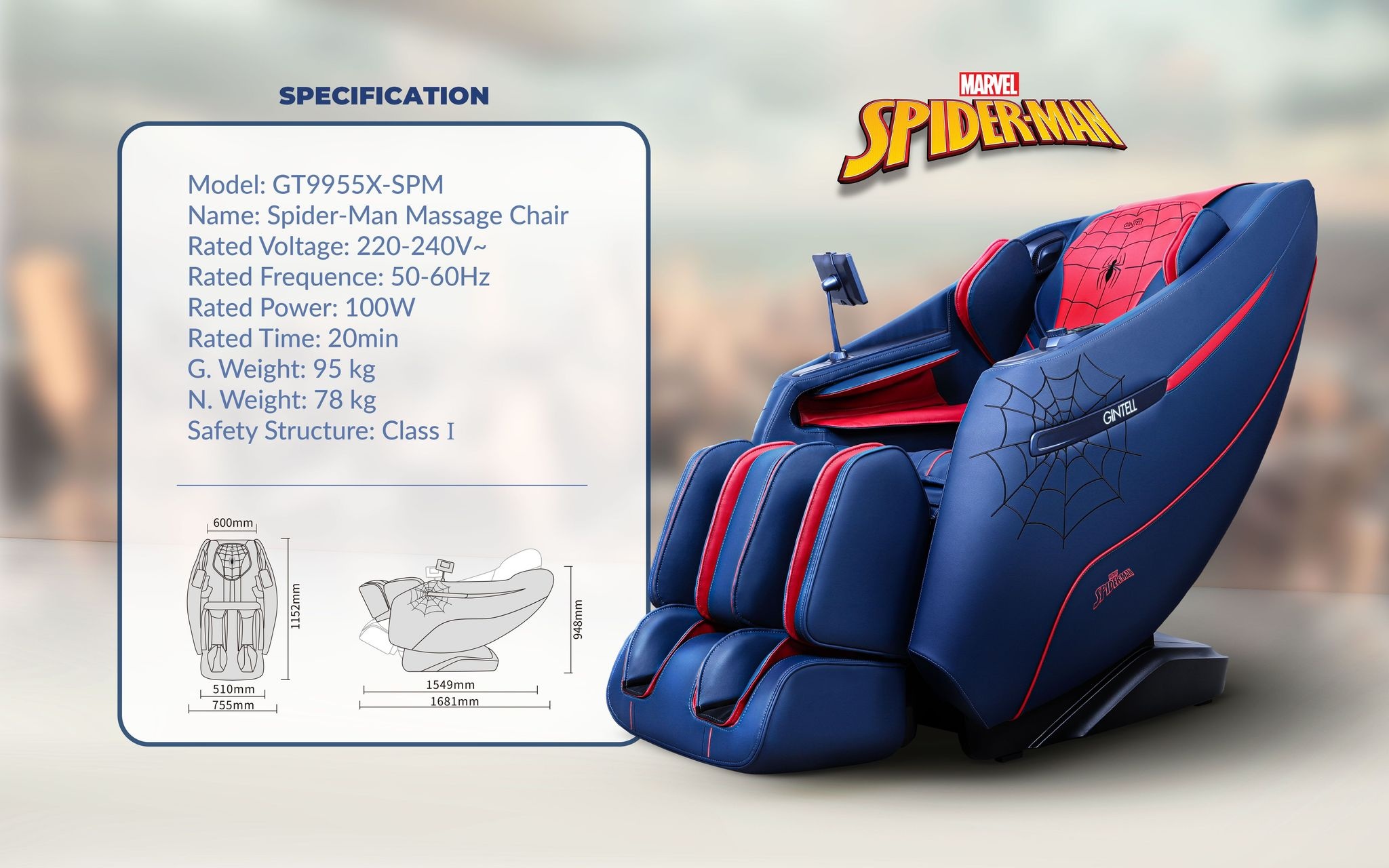 Spider Man Massage Chair GT9955SPM