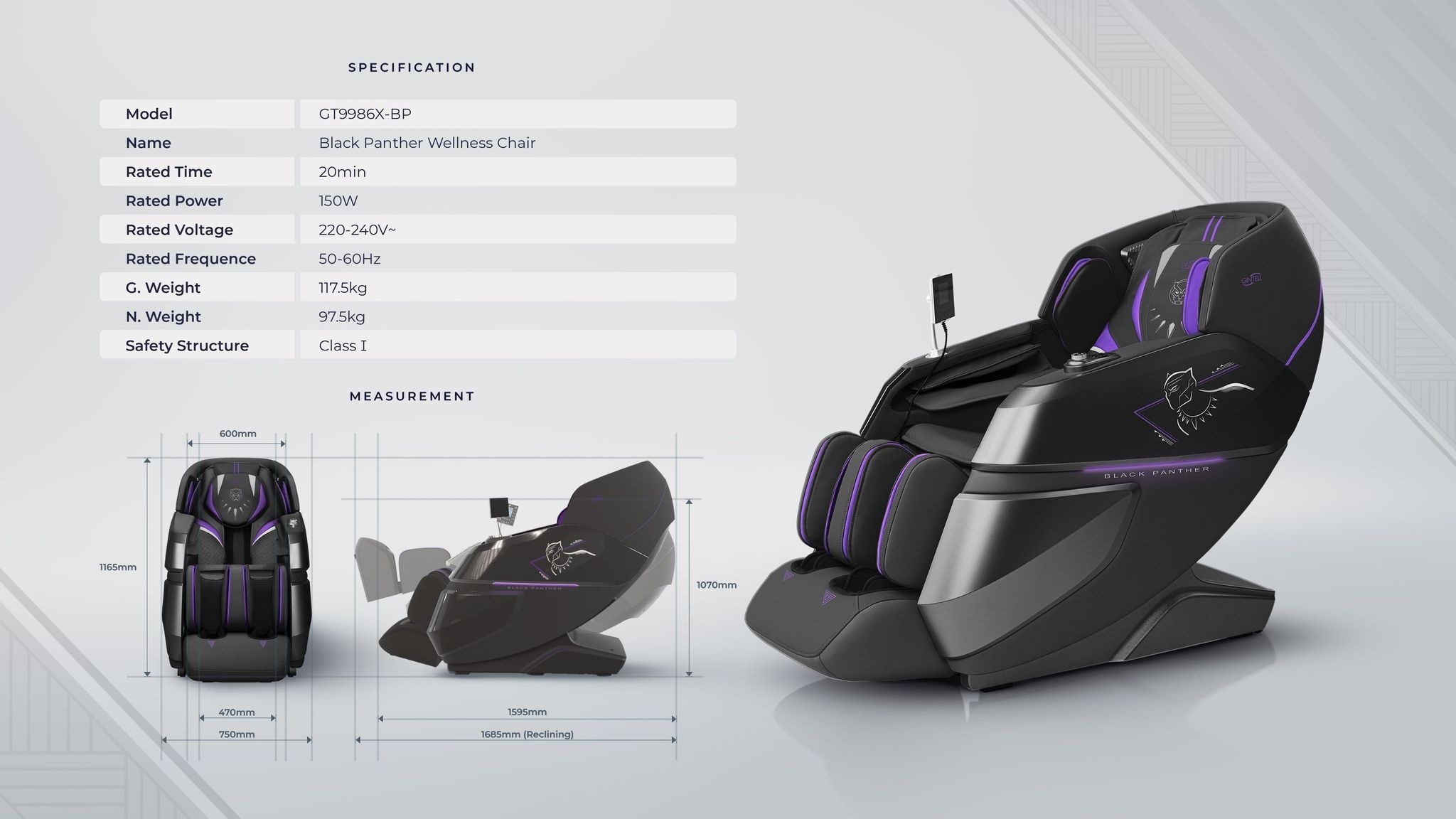 Black Panther Wellness Chair GT9986X-BP
