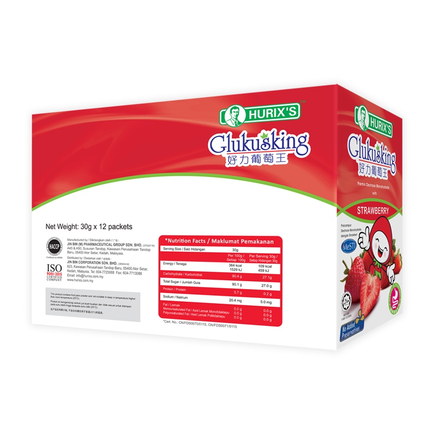 HURIX'S GLUKUSKING -STRAWBERRY 30GM x 12'S