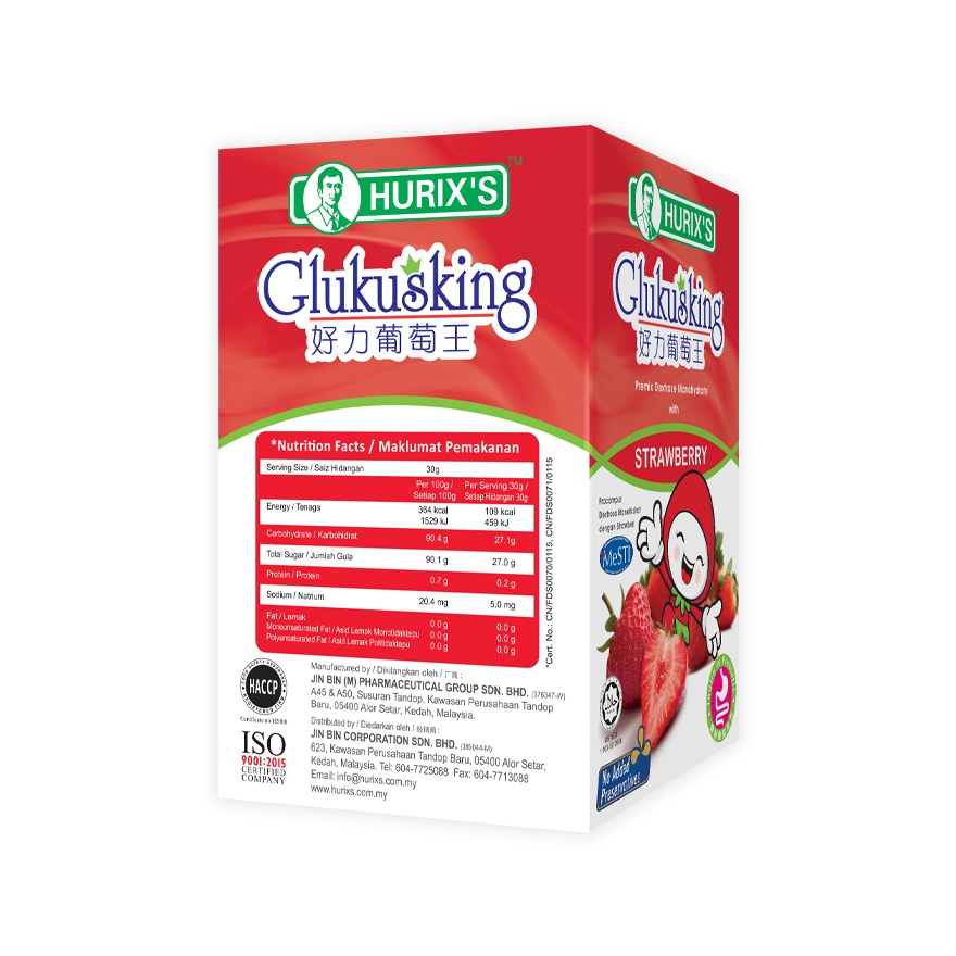 HURIX'S GLUKUSKING -STRAWBERRY 30GM x 6'S