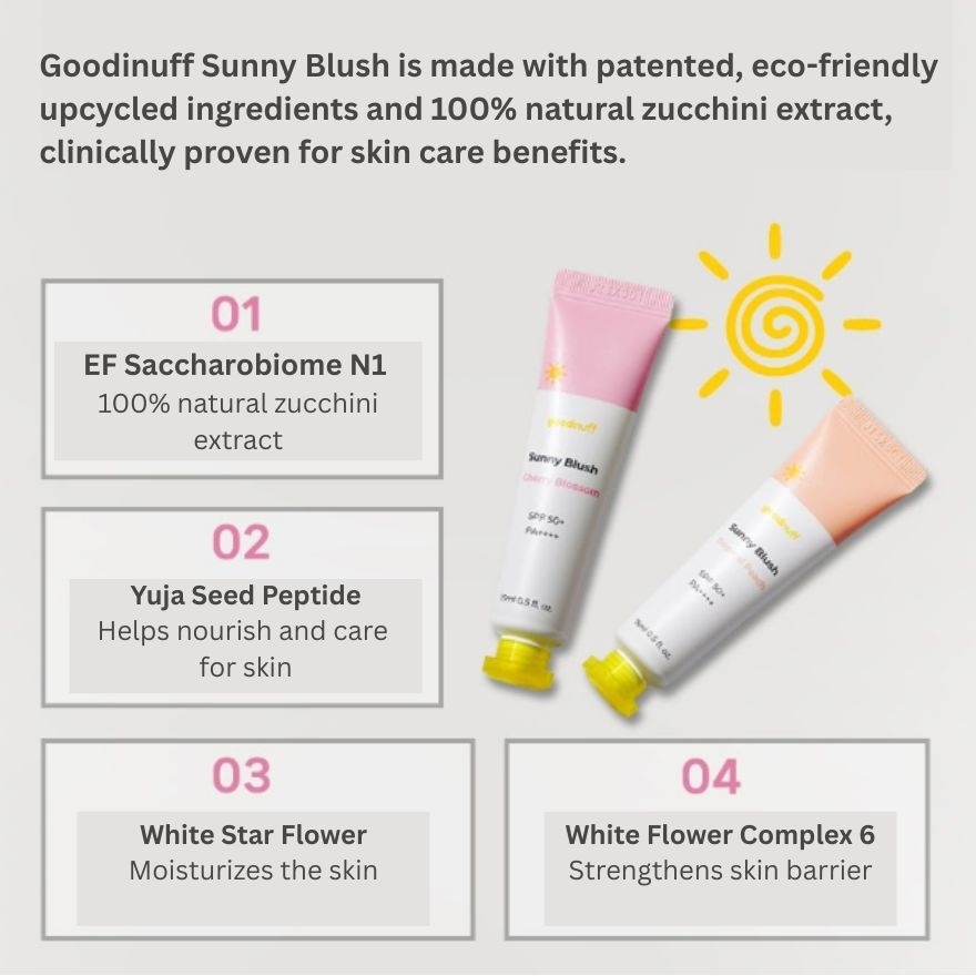 GOODINUFF Sunny Blush Cherry Blossom SPF50+ PA++++ 15ml
