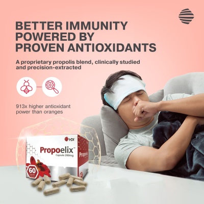 HDI - HDI™ Propoelix™ - Propolis Blend - Proven effective Dengue recovery - Immunity Boost - 60 Vegecaps