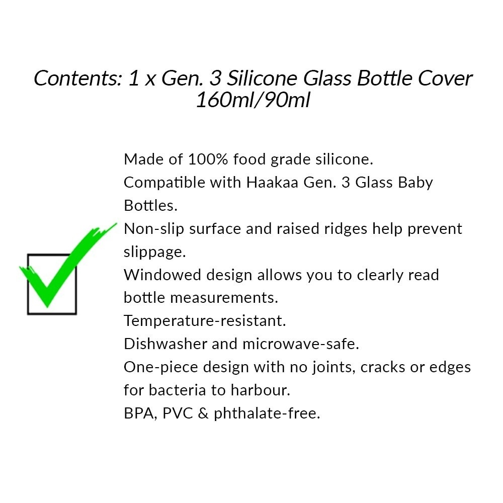 Haakaa Silicone Glass Baby Bottle Cover - 160ML