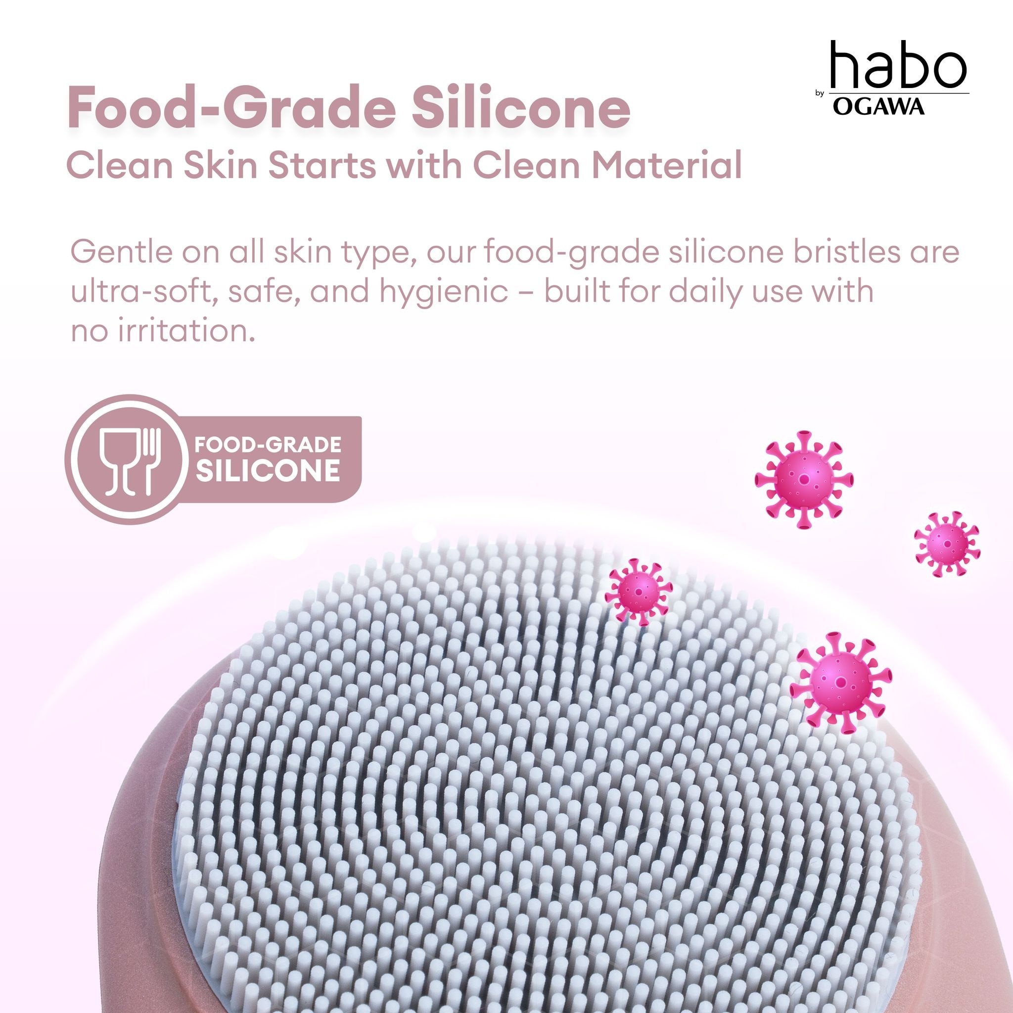 Habo by Ogawa Rosae 2in1 Facial Cleaning Brush Device – Deep Cleanse & Glow