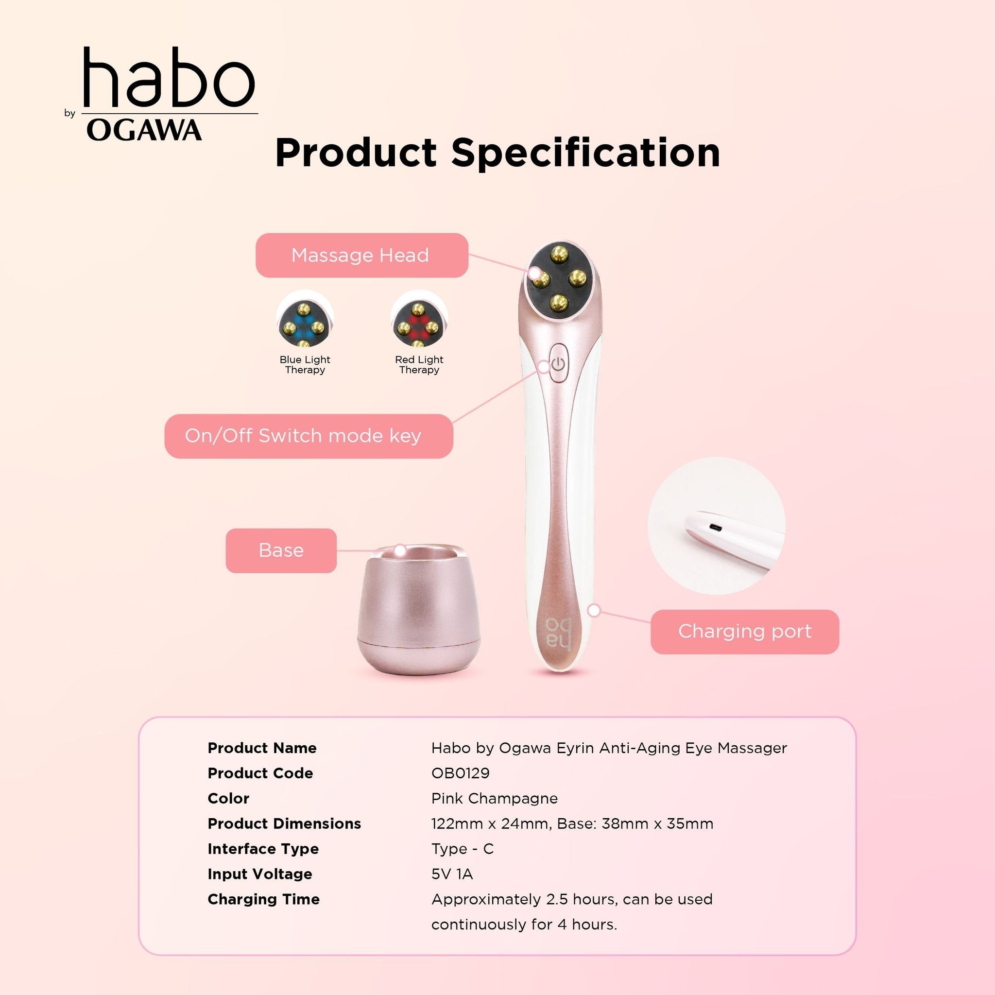 Habo by Ogawa Eyrin Anti-Aging Eye Massager