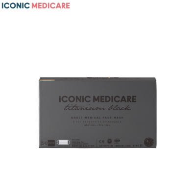 ICONIC [Adult] 3-Ply Black Medical Face Mask (50pcs)