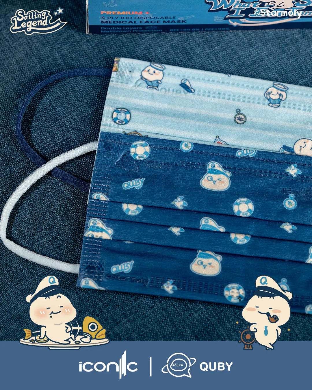 [Kid - Premium+] 4-Ply Quby Sailing Legend Medical Face Mask (30pcs)