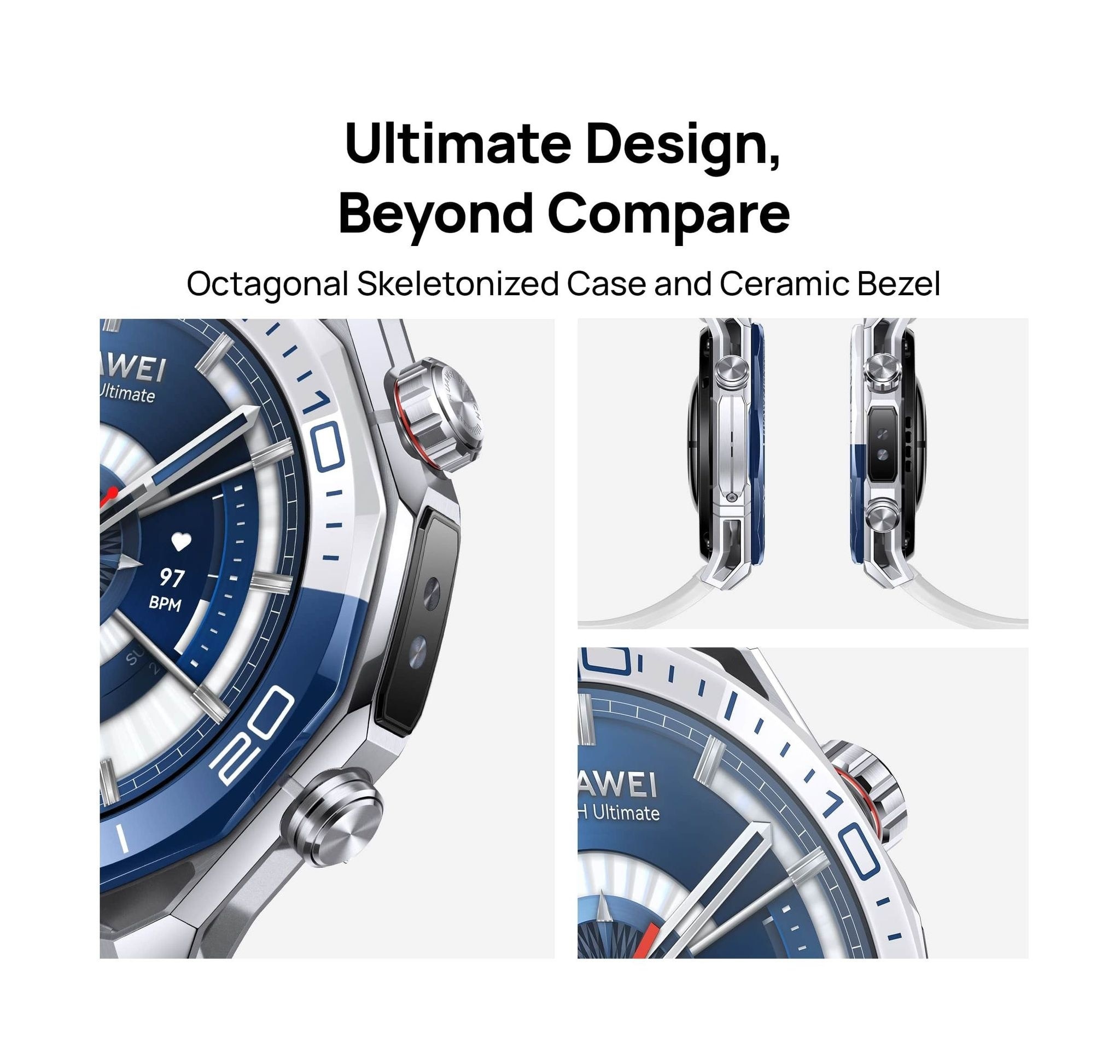 HUAWEI Ultimate 2 Smartwatch Blue, Ultra Reliable Liquid Metal, 150M Diving, Sonar-based Underwater Communication, Multi-sensing X-TAP