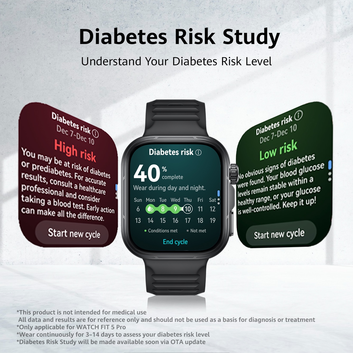 HUAWEI WATCH FIT 5 White Smartwatch, Titanium Bezel & 2.5D Sapphire Glass*, Diabetes Risk Study**, ECG & PWAA Cardiovascular Health Insights*, Mini-workout