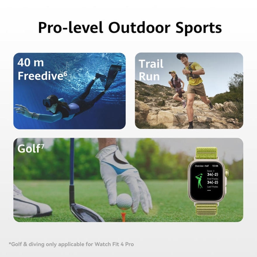 HUAWEI WATCH FIT 4 Pro Black, Pro-Level Outdoor Sports**, ECG**, Up to 10-day Battery Life