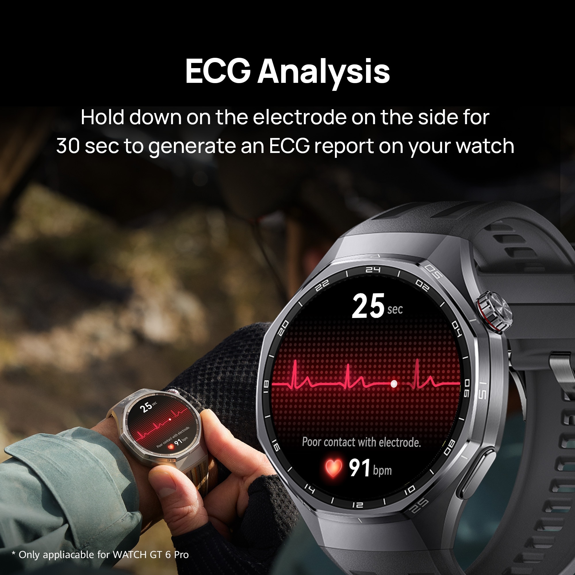 HUAWEI WATCH GT 6 Green 46mm Smartwatch, Advanced Outdoor Sports*, Superior Running & Cycling Experience, ECG Analysis*, Up to 21-Day Battery Life*