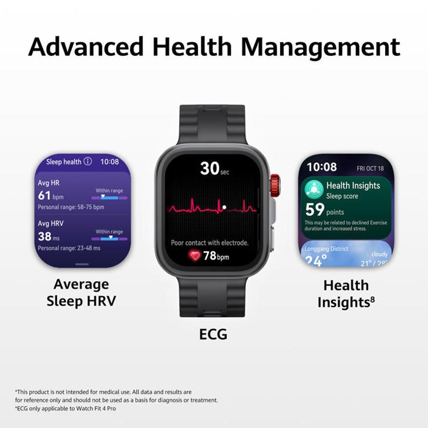 HUAWEI WATCH FIT 4 White, Pro-Level Outdoor Sports**, ECG**, Up to 10-day Battery Life