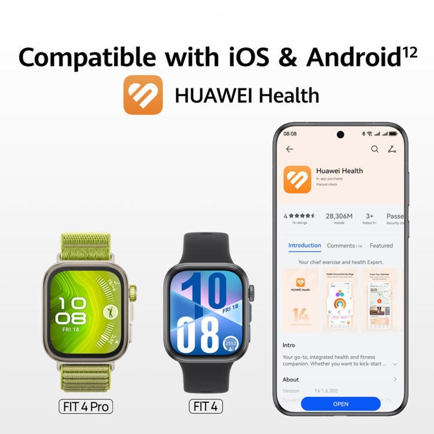 HUAWEI WATCH FIT 4 Purple, Pro-Level Outdoor Sports**, ECG**, Up to 10-day Battery Life