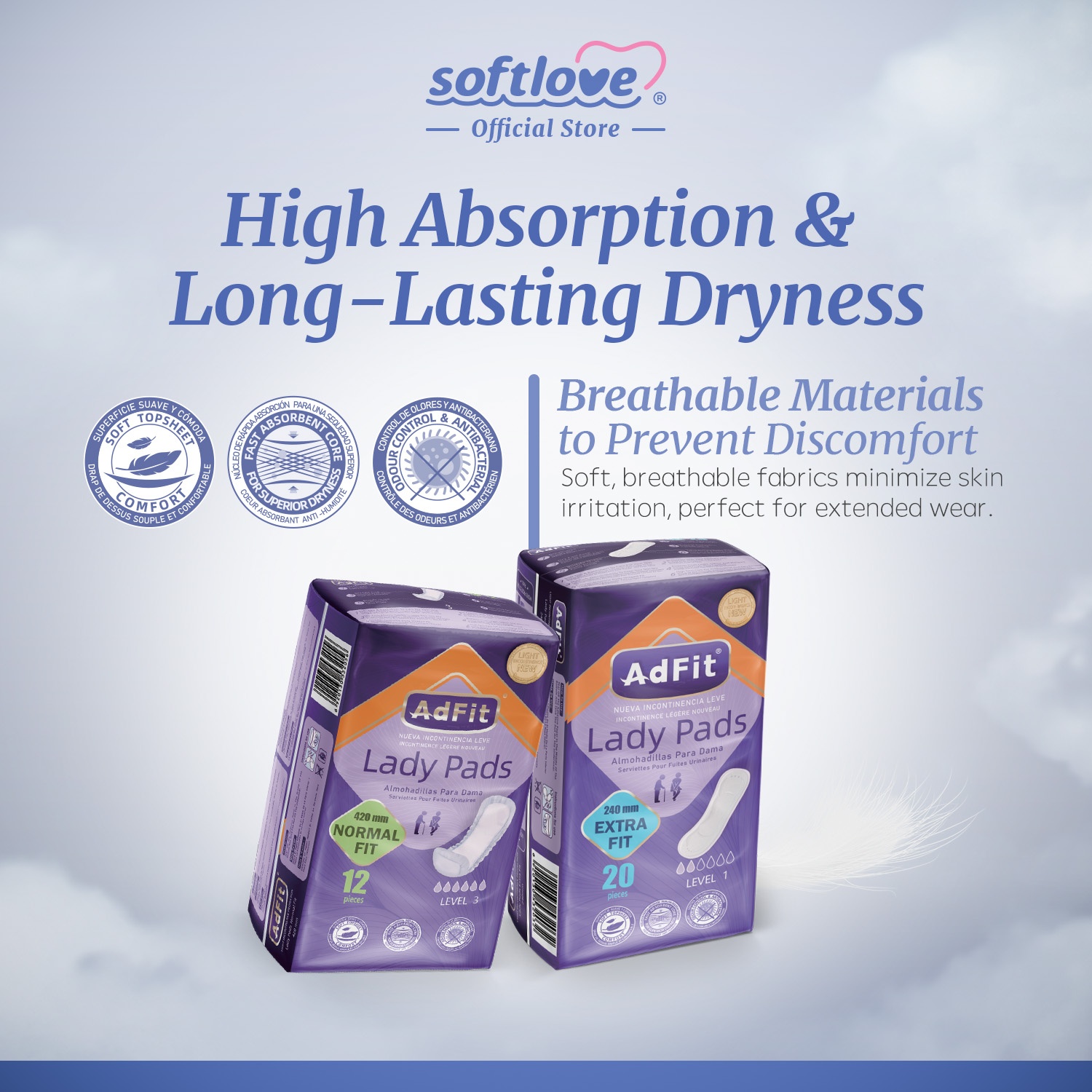 Adfit Lady Pads ( Incontinence Pads - 420mm ) image