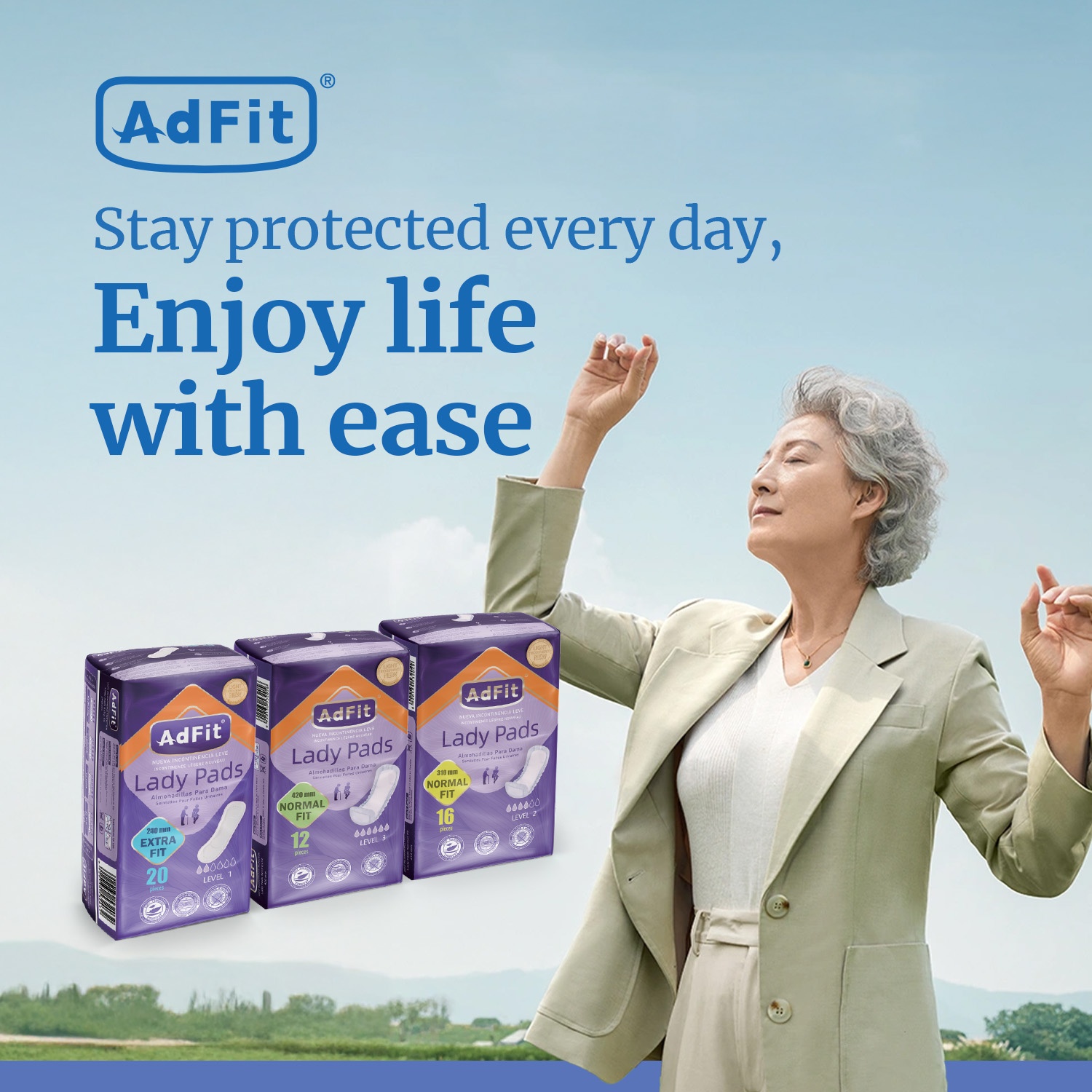 Adfit Lady Pads ( Incontinence Pads - 240mm ) image