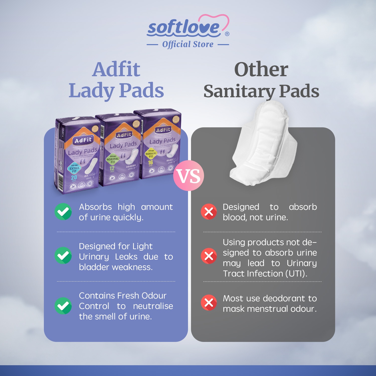 Adfit Lady Pads ( Incontinence Pads - 420mm ) image