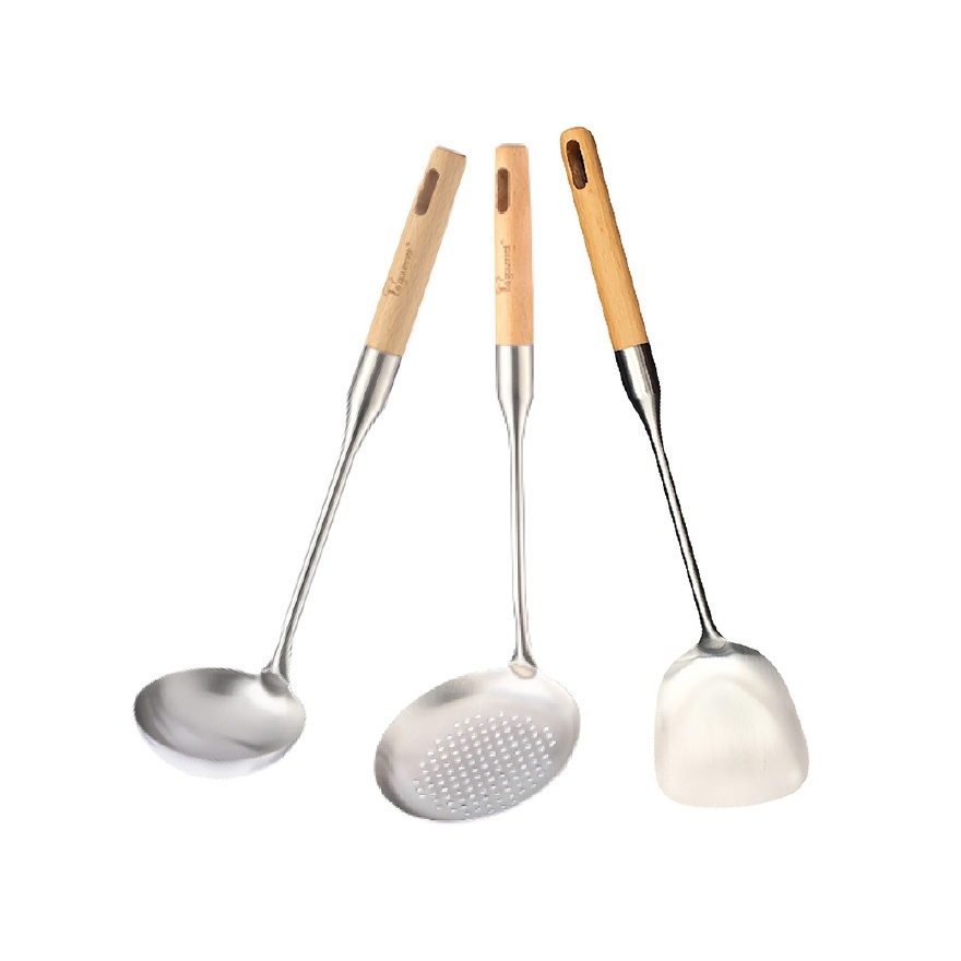 La gourmet Stainless Steel Spatula with Wood Handle image