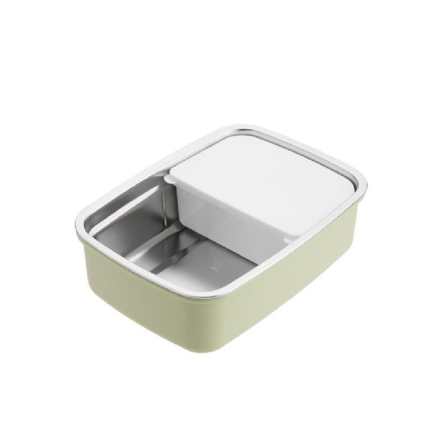 La gourmet 3R Pac2Go Sassy 800ml Rectangular Lunch Box with 304 Stainless Steel Insert image