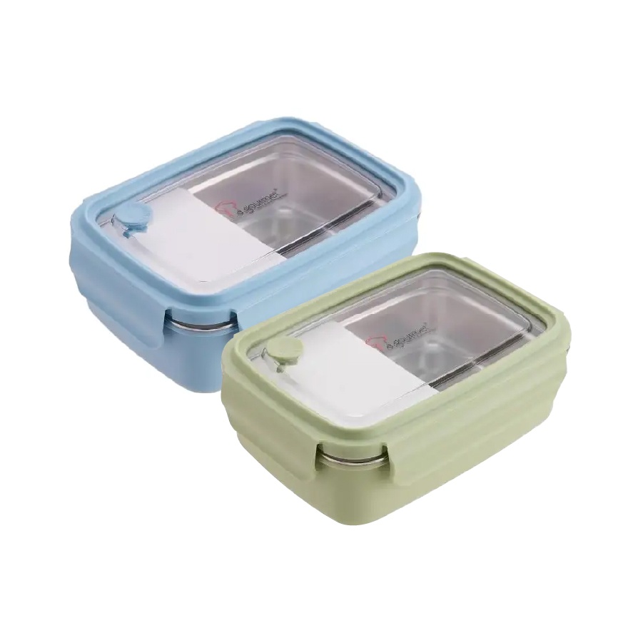 La gourmet 3R Pac2Go Sassy 800ml Rectangular Lunch Box with 304 Stainless Steel Insert image