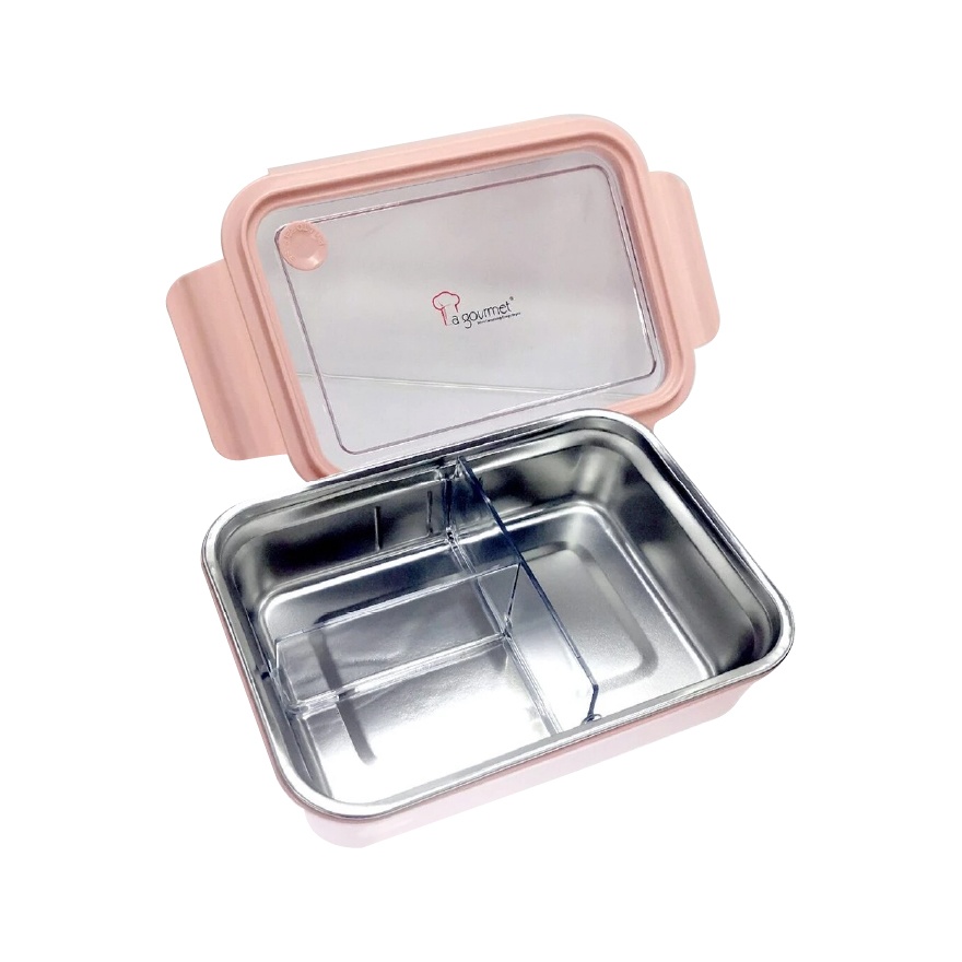 La gourmet 3R Pac2Go Sassy 1100ml Rectangular lunch box with 304 Stainless Steel Insert image