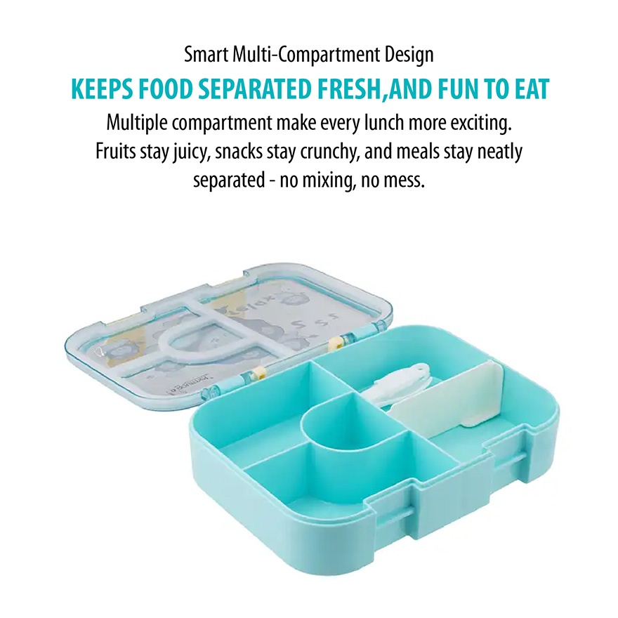 La gourmet Sassy Kids 1400ml 4 Compartment Lunch Box - Lion image