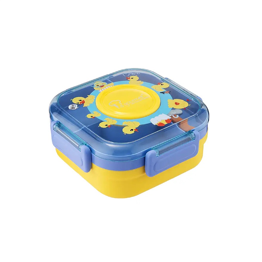 La gourmet Sassy Kids 1250ml 3 Compartment Lunch Box with Spoon - Duck