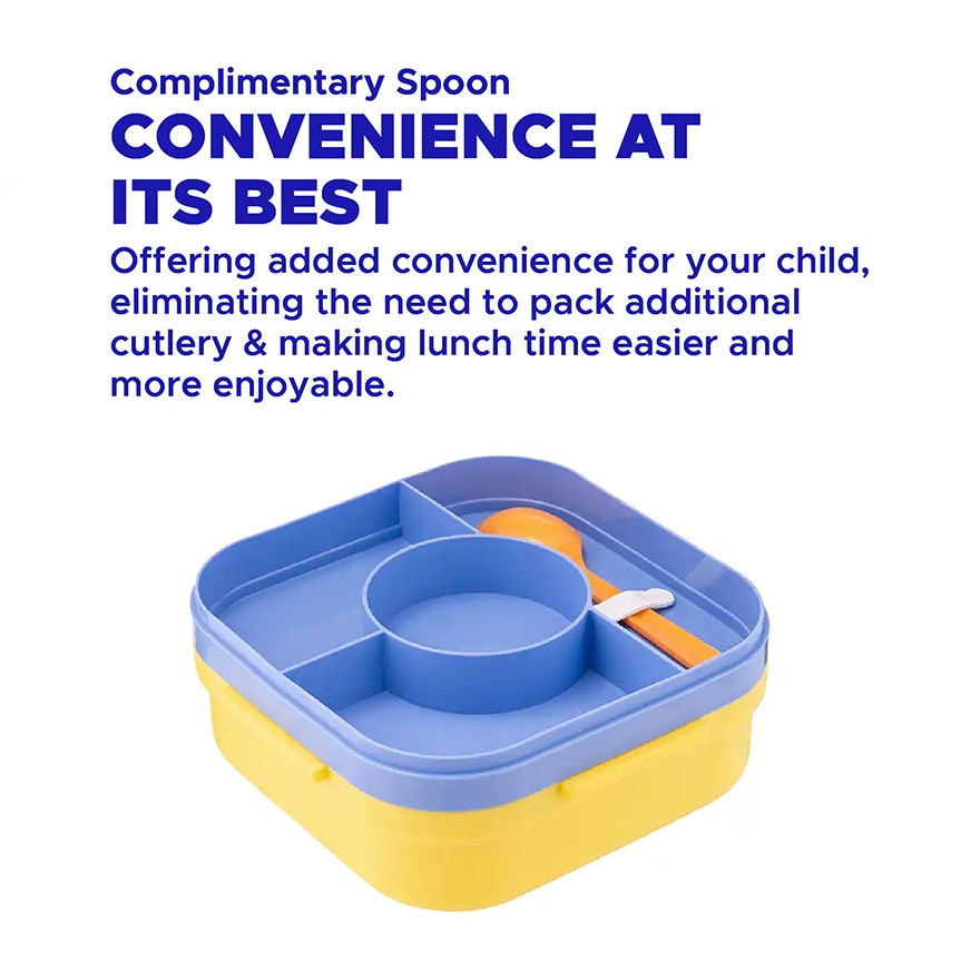 La gourmet Sassy Kids 1250ml 3 Compartment Lunch Box with Spoon - Duck