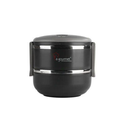 LA GOURMET - La gourmet 3R Pac2Go 1400ml Tiffin Carrier - Dark Grey image