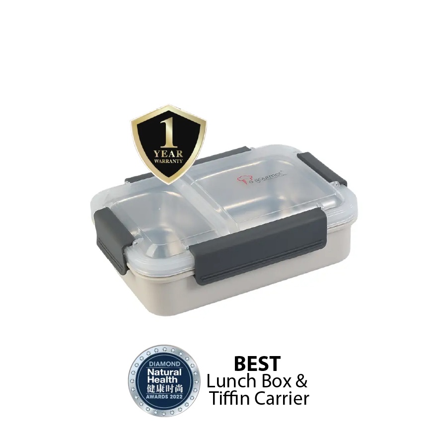 La gourmet 3R Pac2Go 750ml 2 Compartment Lunch Box - Beige image