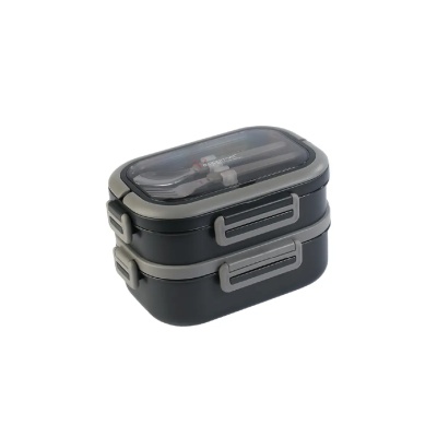LA GOURMET - La gourmet 3R Pac2Go 1650ml 2 Tier Tiffin Carrier - Dark Grey image