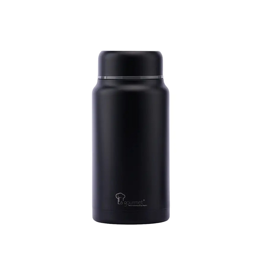 La gourmet Thermobliss 1200ml Food Jar with Pouch - Black image