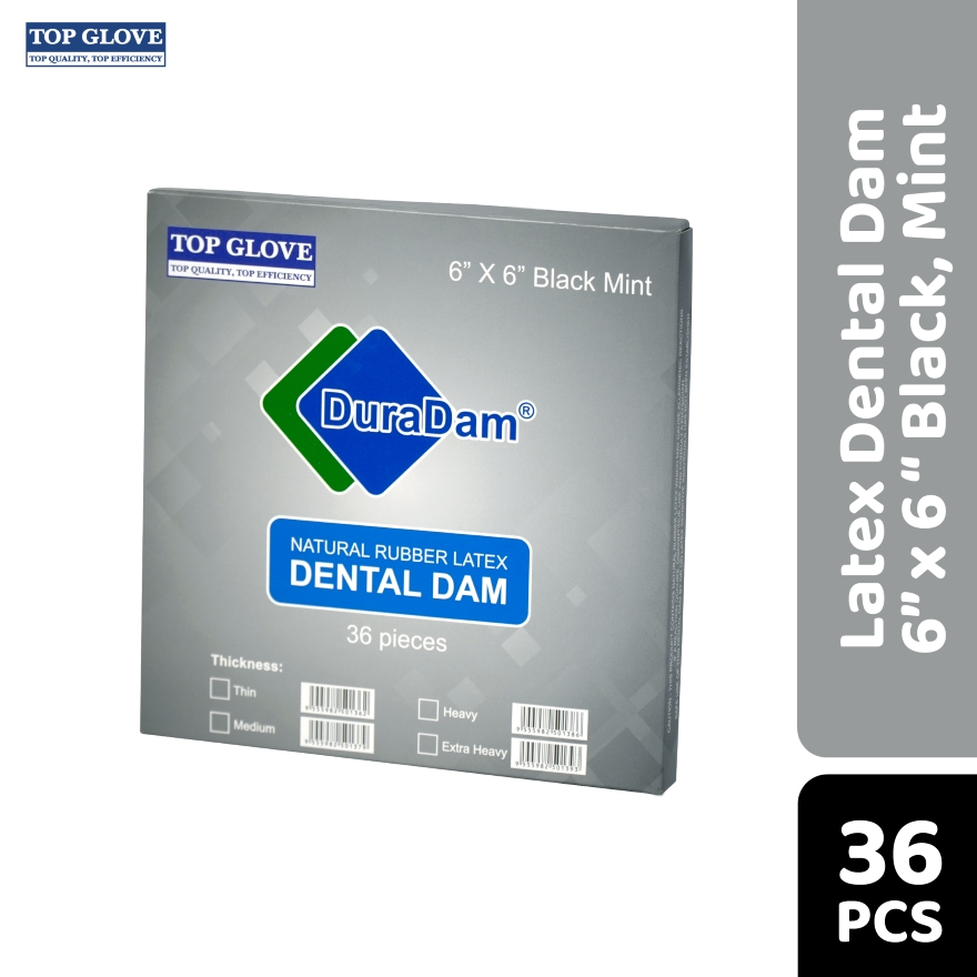 DuraDam Latex Dental Dam Medium, Black