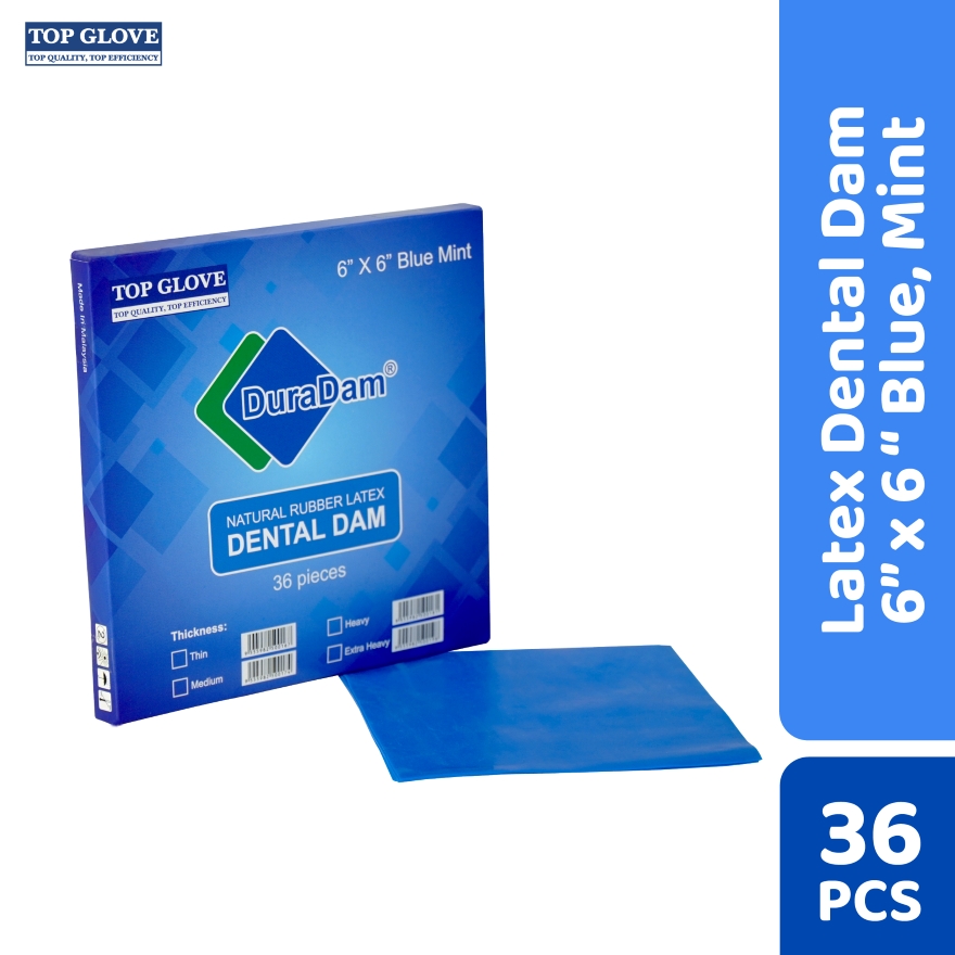 DuraDam Latex Dental Dam Medium, Blue