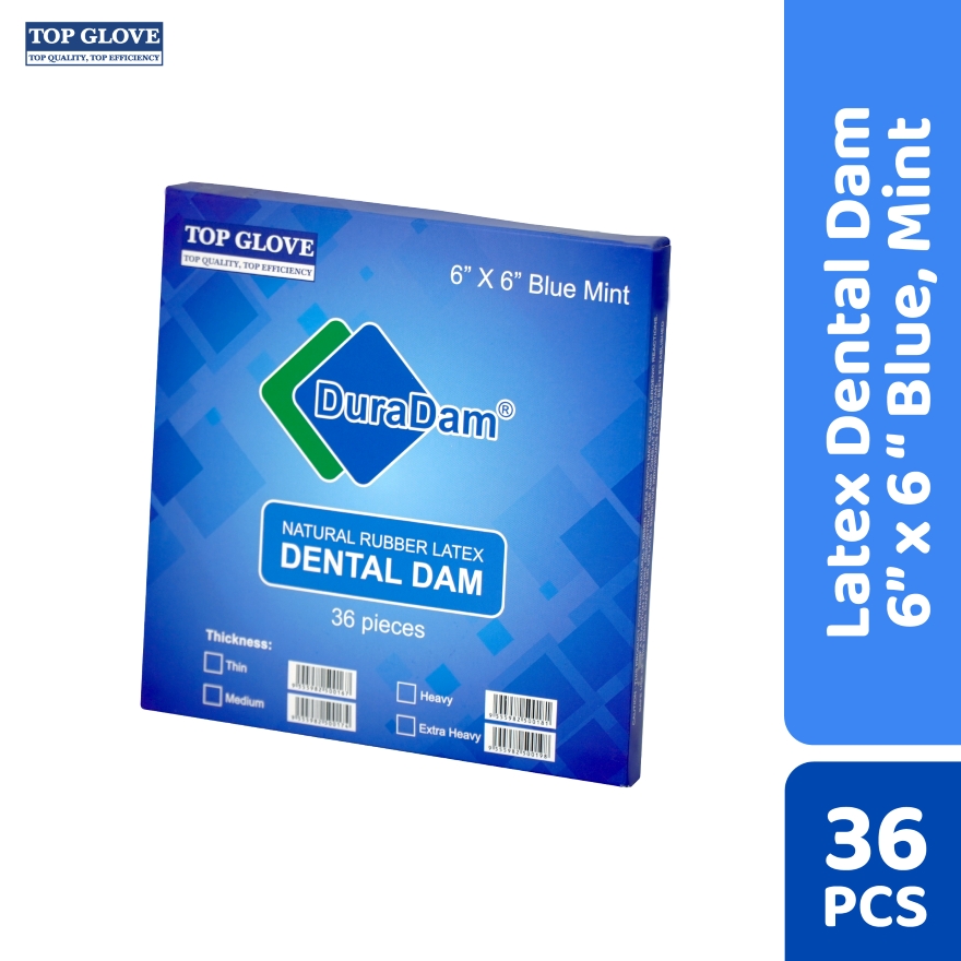 DuraDam Latex Dental Dam Medium, Blue