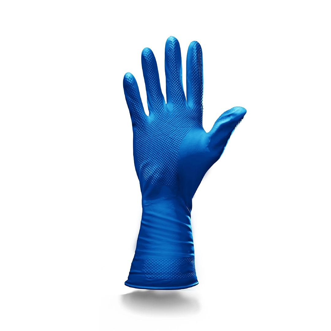 Top Glove Reusable Latex Household Glove for Dishwashing/ Multipurpose Use Blue, M