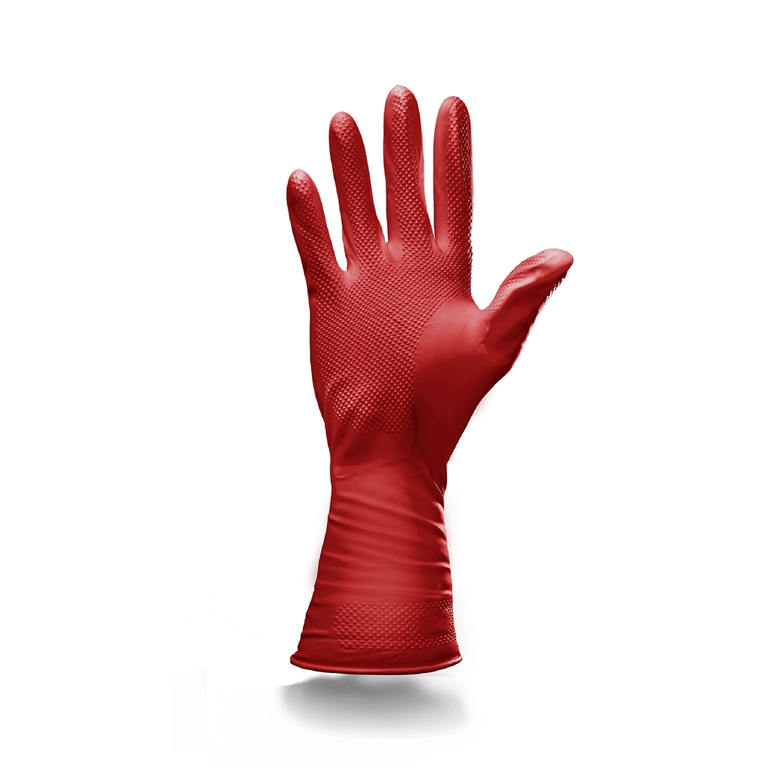 Top Glove Reusable Latex Household Glove for Dishwashing/ Multipurpose Use Red, M