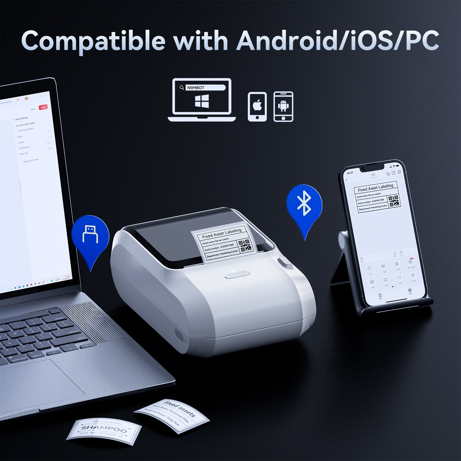 NIIMBOT M3 Thermal Transfer 3-inch Bluetooth Label Printer