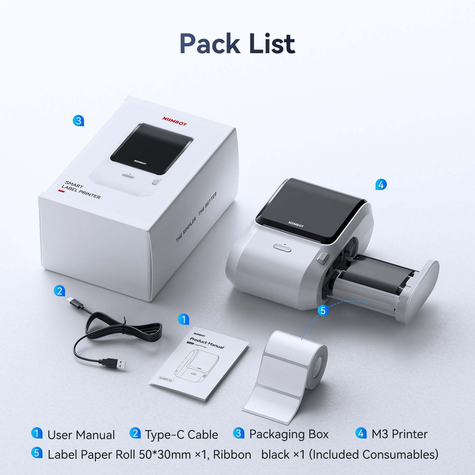 NIIMBOT M3 Thermal Transfer 3-inch Bluetooth Label Printer