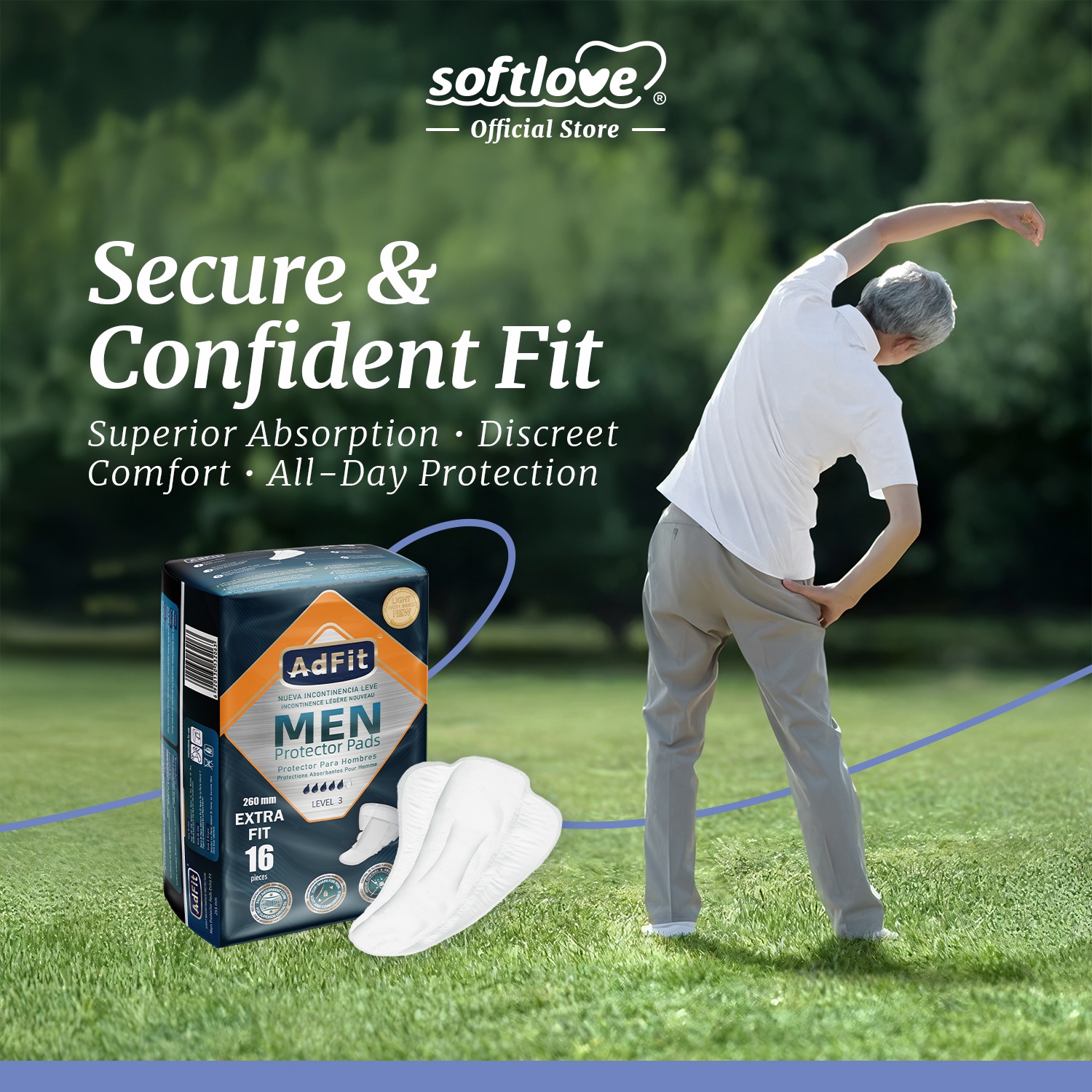 Adfit Men Protector Pads - Incontinence Pads 255mm image