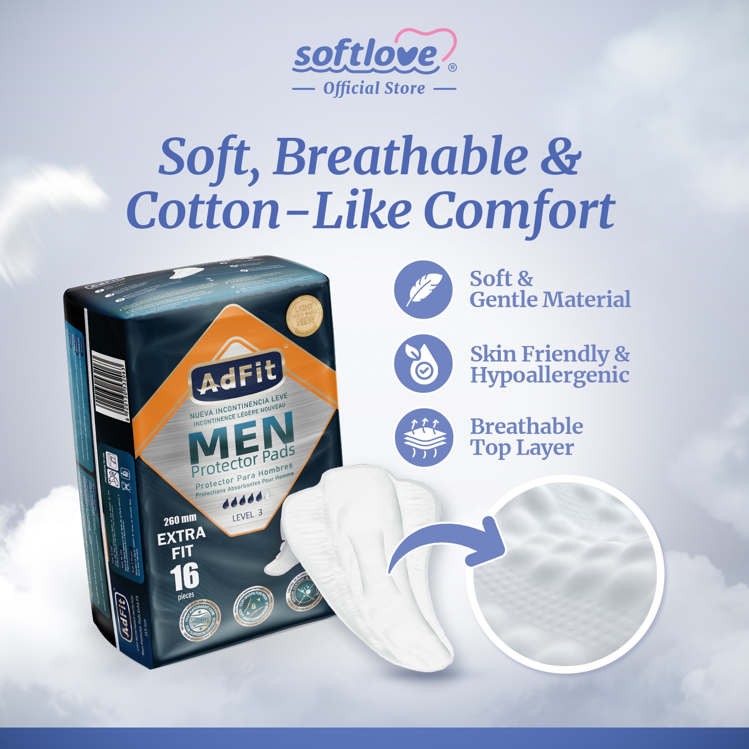 Adfit Men Protector Pads - Incontinence Pads 255mm image