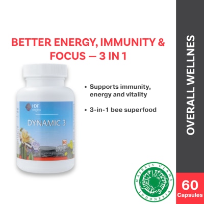 HDI - HDI Origins™ Dynamic 3 - 3-in-1 Bee Superfood - Support Immunity, Energy & Vitality - Immuniti & Tenaga - 60 Capsules