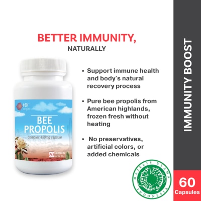 HDI - HDI Origins™ Bee Propolis Complex - Supports Immune Health Body Natural Recovery - Imunisasi Daya Tahan Tubuh - 60 Caps