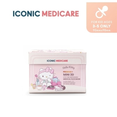ICONIC [Baby - Premium+] 3D Mini 4-Ply Sanrio Hello Kitty Gorogoro Days Medical Disposable Face Mask (20pcs)
