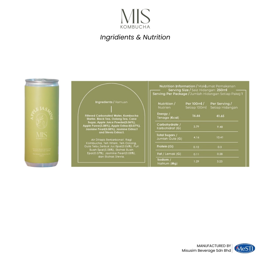 MIS Kombucha Canned 26x250ml Voucher