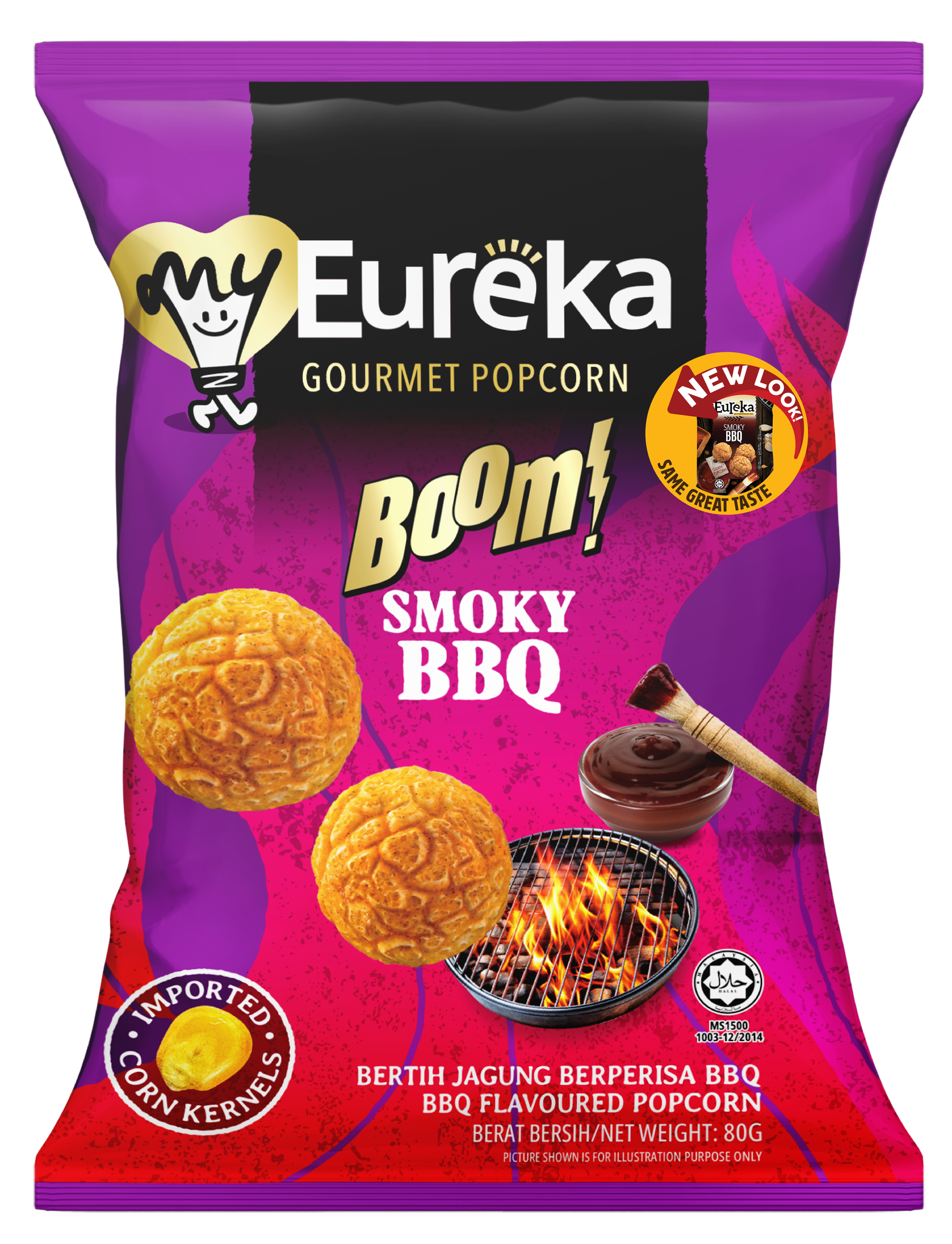 Eureka Popcorn Assorted Flavours Smoky BBQ Popcorn 80g image